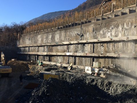 Pfahlwand Wohnbauzone Marling